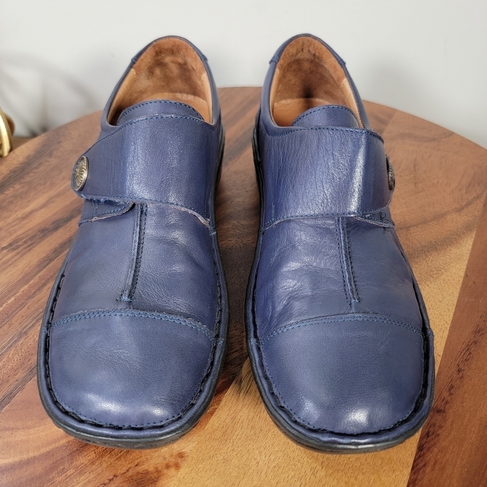 Spring Step Kaminia Blue Leather Shoes Loafers Flats Monk Strap Size 38 - Picture 9 of 17